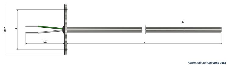 Thermocouple avec tête de raccordement Interchangeable avec sortie fils - TI00_0