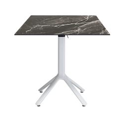 Restootab - Table pliable Nemo blanche pour extérieur marbre veiné 70x70 - noir TB-NEM1-7070C-MB.ROY_0