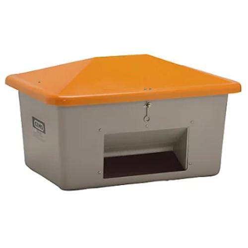 Bac à sel PFV ANTI-VANDALISME 550 litres avec ouverture d'écoulement - Pour sable, sel, granulats, absorbant - CEMO - 10897_0