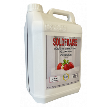 SOLOFRAISE Détergent désinfectant désodorisant pour sols - Triple action Détergent, Déodorisant, Bactéricide - Parfum Fraise - Conforme aux normes NF EN 1276_0