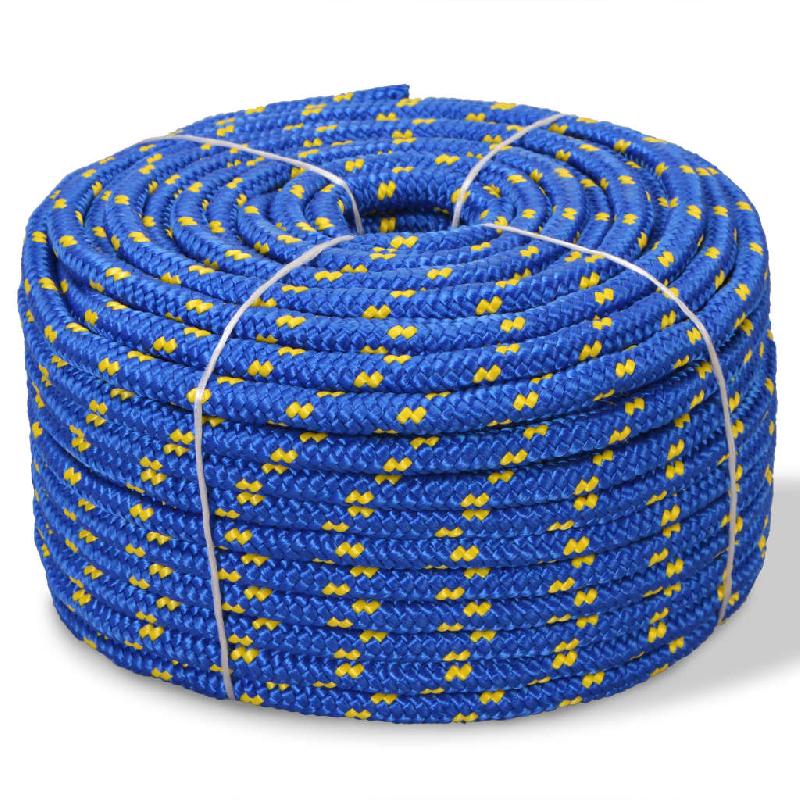 CORDE DE BATEAU POLYPROPYLÈNE 16 MM 50 M BLEU GRÉEMENT CORDE DE LEVAGE 02_0003352_0