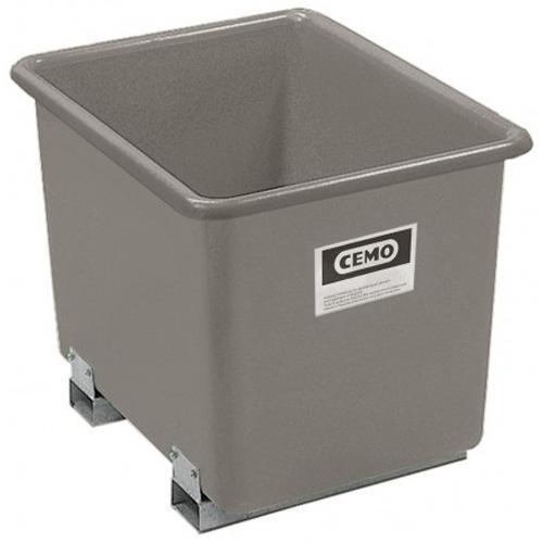 Bac PFV gris 400 litres + fourreaux - Résistant aux huiles, fioul, gasoil, produits chimiques - CEMO - 7179_0