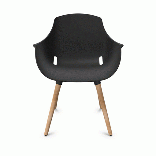 Chaise pour salle à manger - piètement bois MAHÉ - neuf - diversité de couleur - Noir/Blanc/Beige/Brique_0