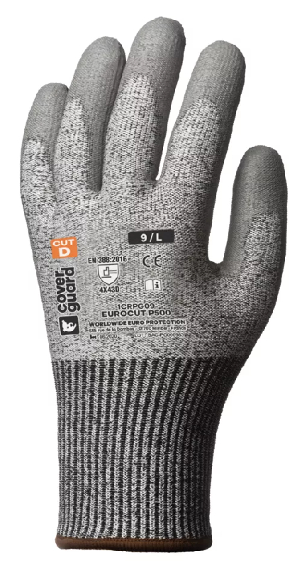 Gants cut D. HPPE J13 paume enduite PU gris - Référence : 1CRPG_0