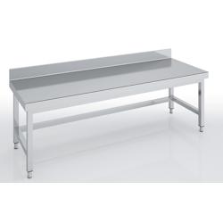 ERATOS Table De Soubassement Adossee Hauteur 600 - Profondeur 700 - Sans Etagere Avec Renfort - 1600X700X600 - Livree Demontee MmBD70-160 - Acier inox_0