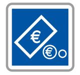 Panneau de signalisation indication: Paiement automatique par billets et/ou pièces de monnaie - C64c2_0