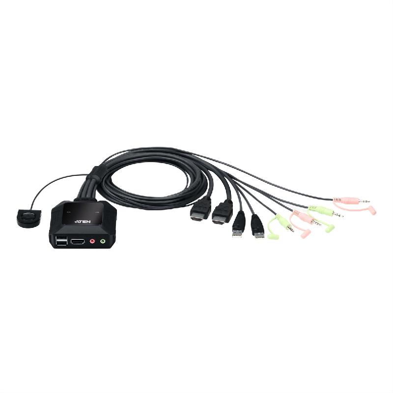 ATEN CS22H Commutateur KVM câble HDMI 4K USB 2 ports avec sélecteur de port distant_0