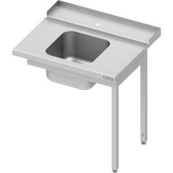 Romux® - Table d'entrée gauche avec 1 bac 800x750x880 mm | Table d'entrée pour lave-vaisselle à capot 1 mm d'épaisseur_0