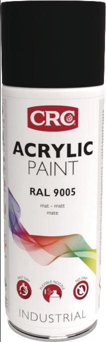 Spray laque de protection de la couleur PEINTURE ACRYLIQUE noir foncé mat RAL 9005 400 ml 400 ml bombe aérosol CRC_0