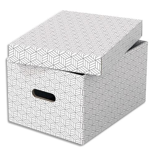 Esselte boîte de rangement/cadeau, lot de 3, format médium, blanc, 628282_0