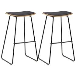 HELLOSHOP26 tabourets de bar design chaise siège similicuir noir acier 1202099 x 2 - 3002336128332_0