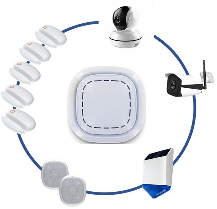 Kit alarme Maison sans fil connecté 3 en 1 -  Sirène, Caméra Ext et Int - LIFEBOX SMART_0