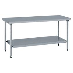 Tournus Equipement Table inox centrale avec étagère inférieure fixe longueur 2000 mm Tournus - 424977 - plastique 424977_0