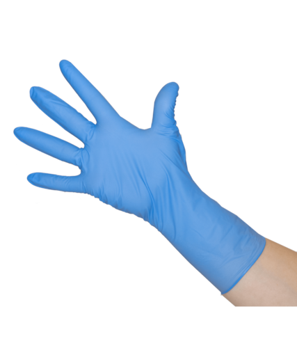 100 gants d'examens anti-virus manchettes longues à usage unique CE en nitrile bleu non poudré - GNNPBL-IM05/MLVR_0