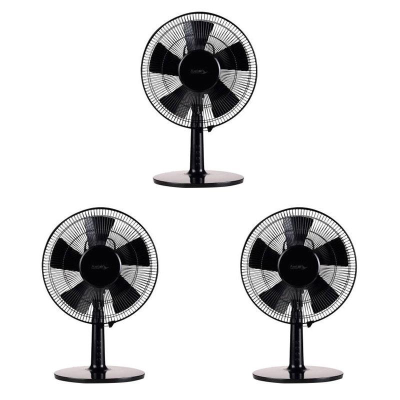 Lot de 3 ventilateurs de table noir Alizé - AXELAIR - VTAN_0