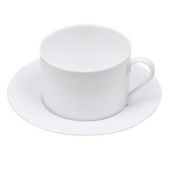 Tasse et sous-tasse 20 cl x6 -  Blanc Rond Porcelaine Table Passion - blanc porcelaine 3106232370700_0