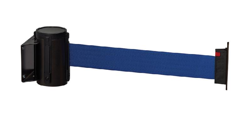 Barrière de délimitation à ceinture retractable murale paceo - gris manganese - sangle bleue 3m_0