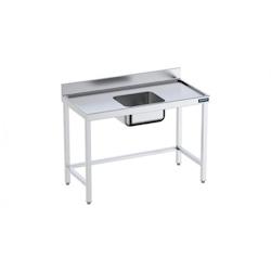 Distform Table de chef Inox avec bac Central et renforts Gamme 600 Acier inoxydable1500x600 1000x600x850mm - 641094921804_0