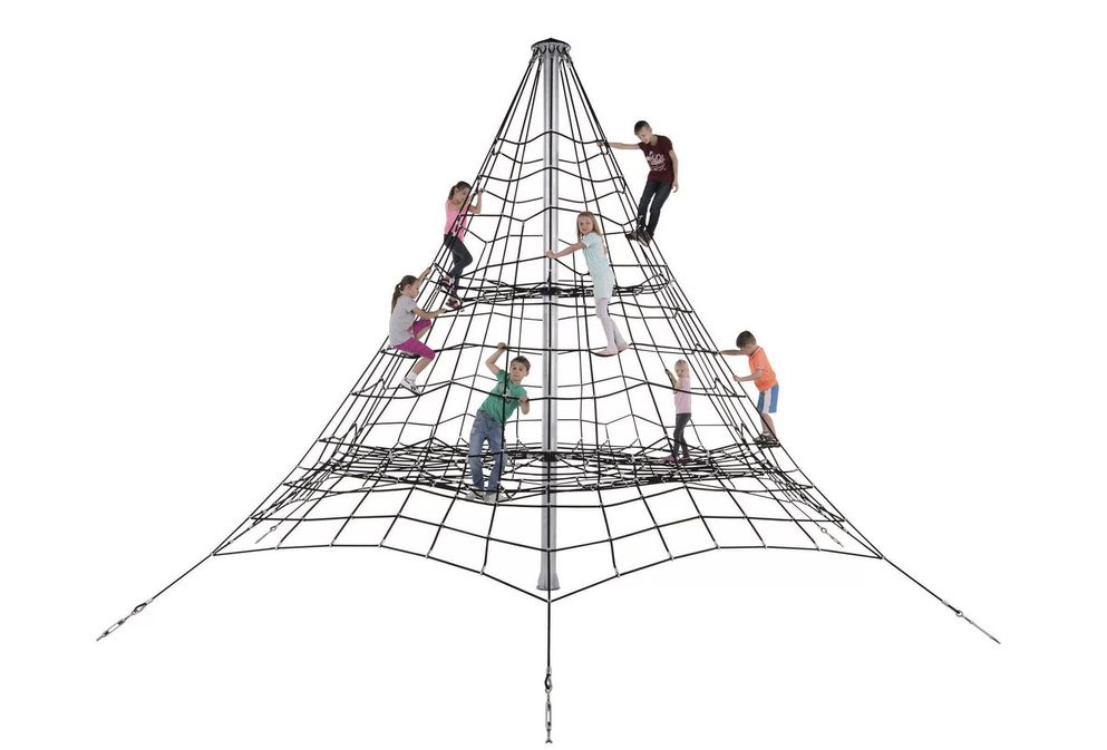 Araignée pour aire de jeux - Hauteur 4.5 m, 5 m ou 5.5 m - Filet de pyramide en corde armée_0