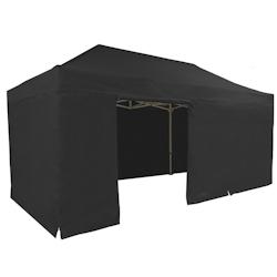 FRANCE BARNUMS Tente pliante PRO 4x6m pack côtés - 6 murs - ALU 55mm/PVC 580g Norme M2 - noir - FRANCE-BARNUMS - noir métal 294_0