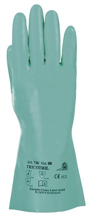 Gant de protection chimique Tricotril 736 taille 10 vert EN 388, EN 374 catégorie EPI III HONEYWELL_0