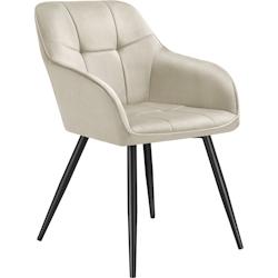 TecTake GmbH tectake Chaise MARILYN en velours - crème/noir, par pièce -405720 - beige 405720_0