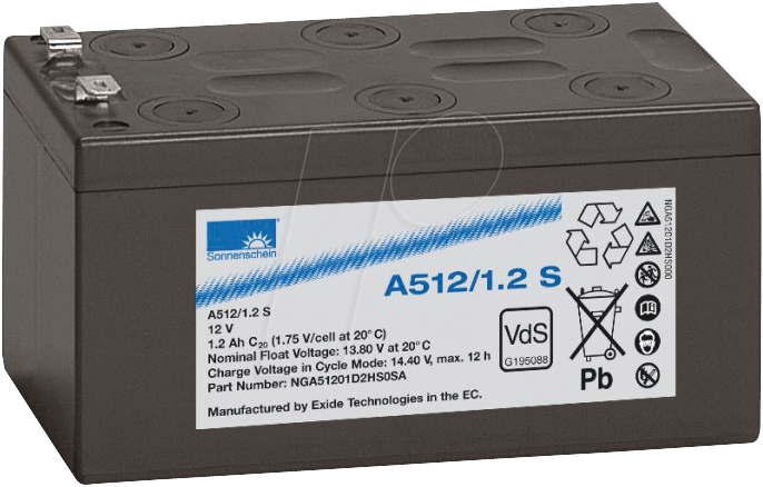 Batterie Gel dryfit A512/1,2 S 12V 1,2 Ah Sonnenschein_0