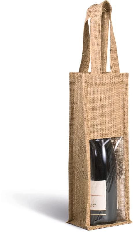 Sac porte-bouteille en jute -  Réf: KI0267_0