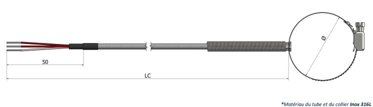 Sonde à résistance de surface Collier de serrage (Type 2) - PS42_0
