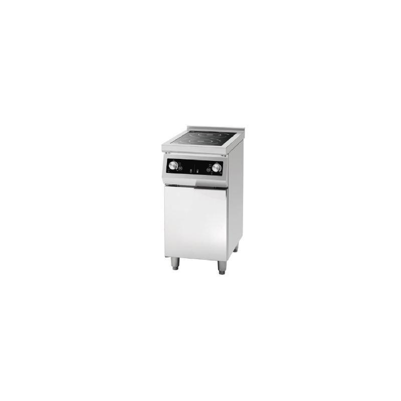 Réchaud inox à induction électrique 2 x (Ø)260 mm, sur support fermé, 8500 W, 400 V -TRI_0