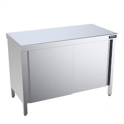 Distform meuble Inox Bas avec Portes Coulissantes - L 1800 x P 600 mm - 641094678289_0