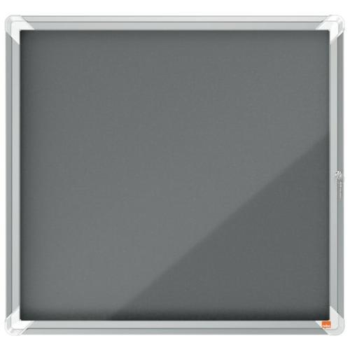 Nobo vitrine d'affichage porte battante premium plus - feutre gris - 6 x a4 - 1915328_0