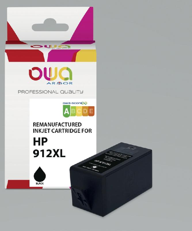 OWA K20879OW Cartouche d'encre remanufacturée compatible HP 912XL - Noir_0
