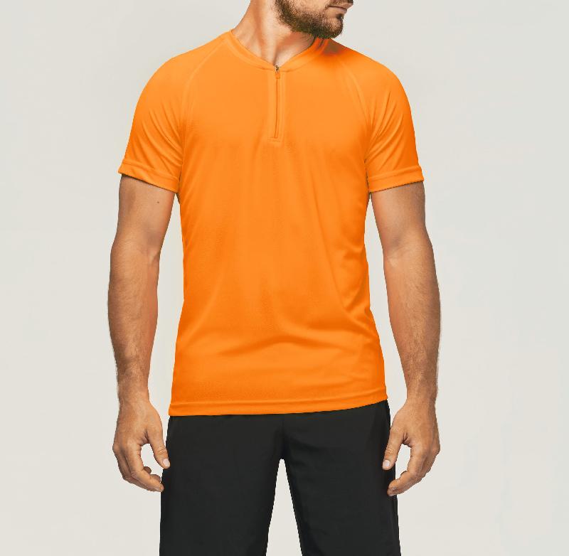 T-shirt 1/4 zip sport manches courtes unisexe -  Réf: PA486_0