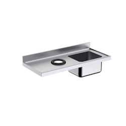 Distform Plonge Inox avec Bac et Trou Vide Déchets   1400 x 600 - inox 0641094295585_0