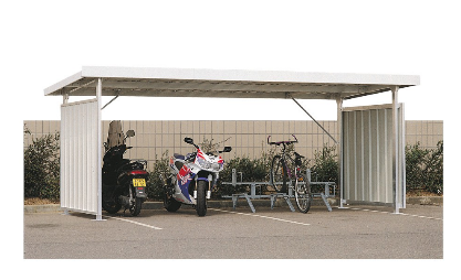 Abri vélo ouvert jj041 / structure en aluminium / toiture en acier_0