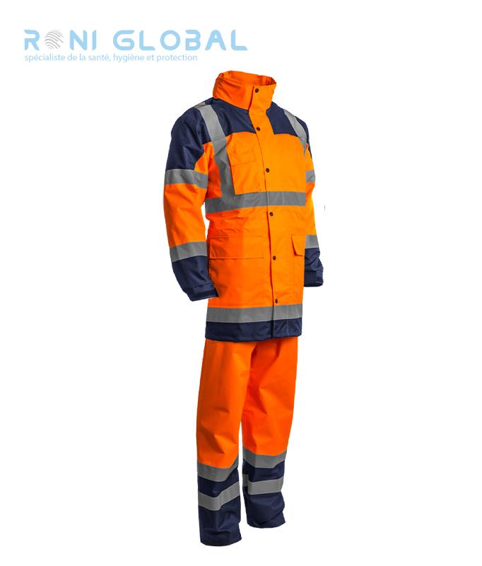 ENSEMBLE DE SÉCURITÉ HAUTE VISIBILITÉ, ANTI-PLUIE EN POLYESTER ET DOUBLURE MESH CLASS 3 - HYDRA COVERGUARD_0