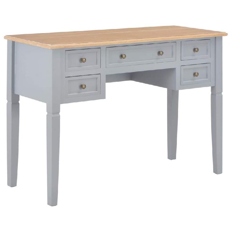 BUREAU TABLE MEUBLE TRAVAIL INFORMATIQUE GRIS 109,5 CM BOIS 0502121_0