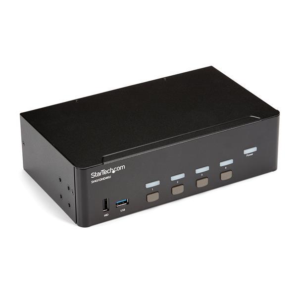 StarTech.Com Switch KVM double affichage HDMI 4K 30 Hz à 4 ports avec hub USB intégré_0