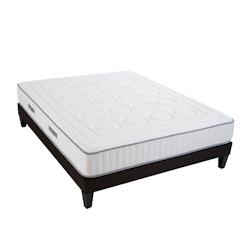 Ensemble   Matelas Mémoire de forme + Sommier Bois 160x200 cm CRISTAL OLYMPE LITERIE - blanc Mousse à mémoire de forme 4VP.CR.K15.1620_0