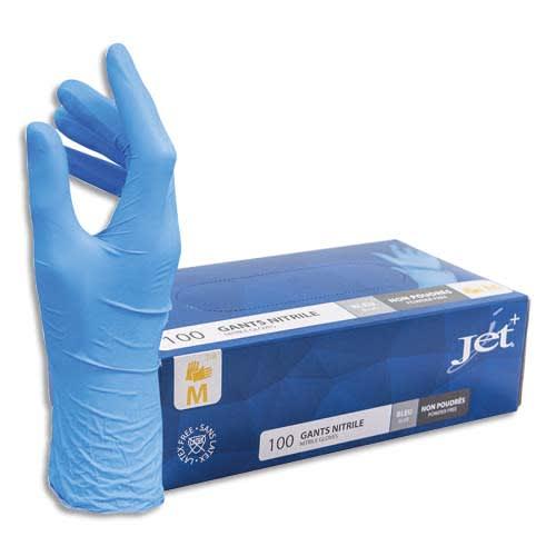 Boîte de 100 gants nitrile non poudrés nitrile taille 8/m. Coloris bleu_0