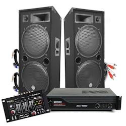 Set SONORISATION DJ CLUB LSC215 Boomers 38cm + Amplificateur Gemini 4000W avec Table de mixage Ibiza + Câblages - 3666638048165_0