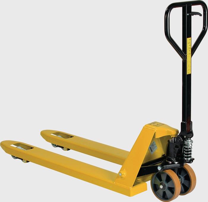 Transpalette L. Fourche 1150 mm cap.Ch. 2500 kg acier jaune sécur., RAL 1003 polyuréth./nylon_0