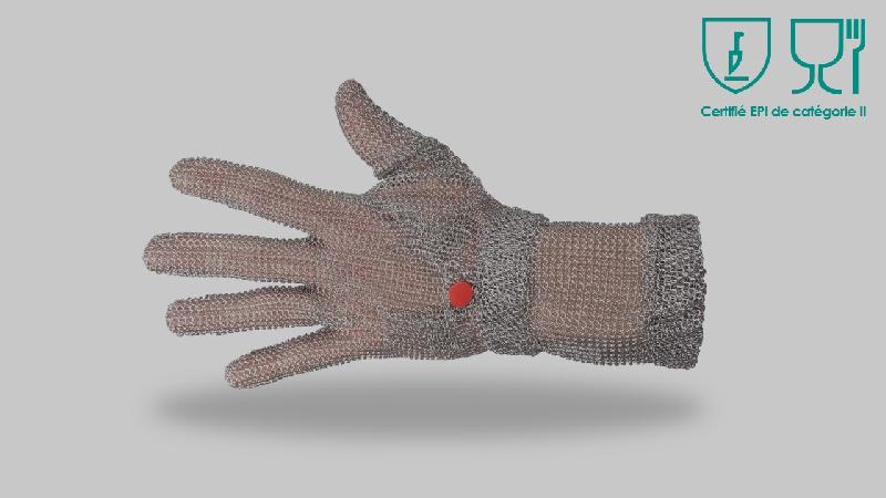 Gants manchette courte cotte de maille inox agro-alimentaire WILCOFLEX fabriqués en France - GCMWFINX-MN04/DMC_0