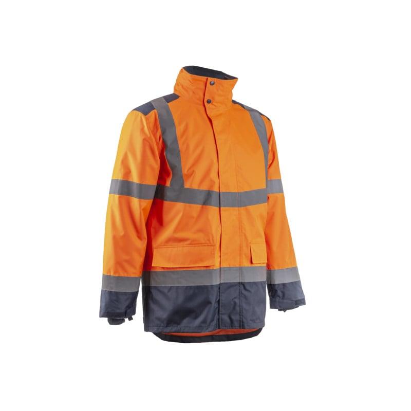 Parka de pluie - KAZAN - 300D Oxford 100% PES enduit PU + Doublure mesh - Orange HV/Marine - COVERGUARD | 5KAP170_0