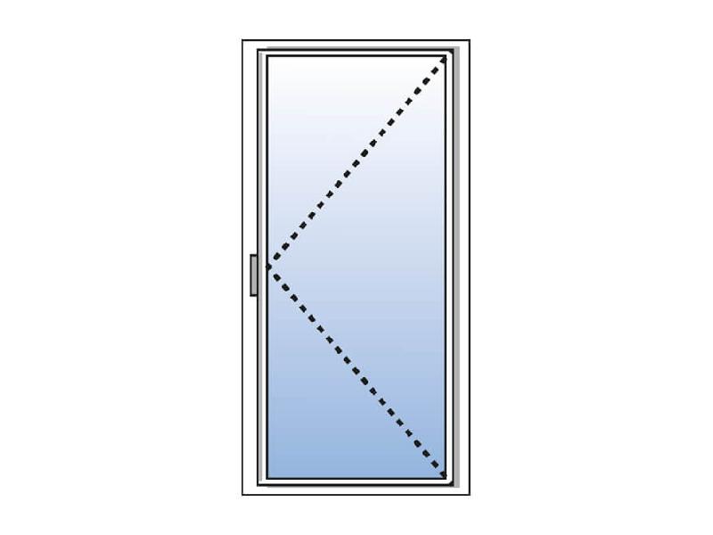 Porte Fenêtre Aluminium 1 Vantail KAWNEER Tirant Droit Ouvrant à la Française Sur Mesure Référence: Porte Fen Alu 1 vtl droit_0