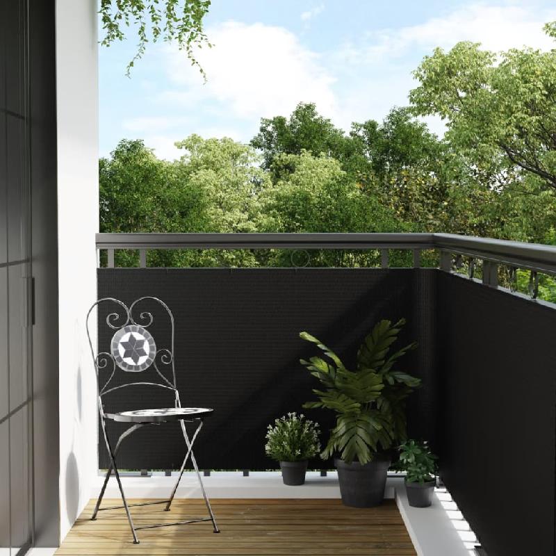 Vidaxl paravent de balcon noir 300x80 cm résine tressée 156295_0