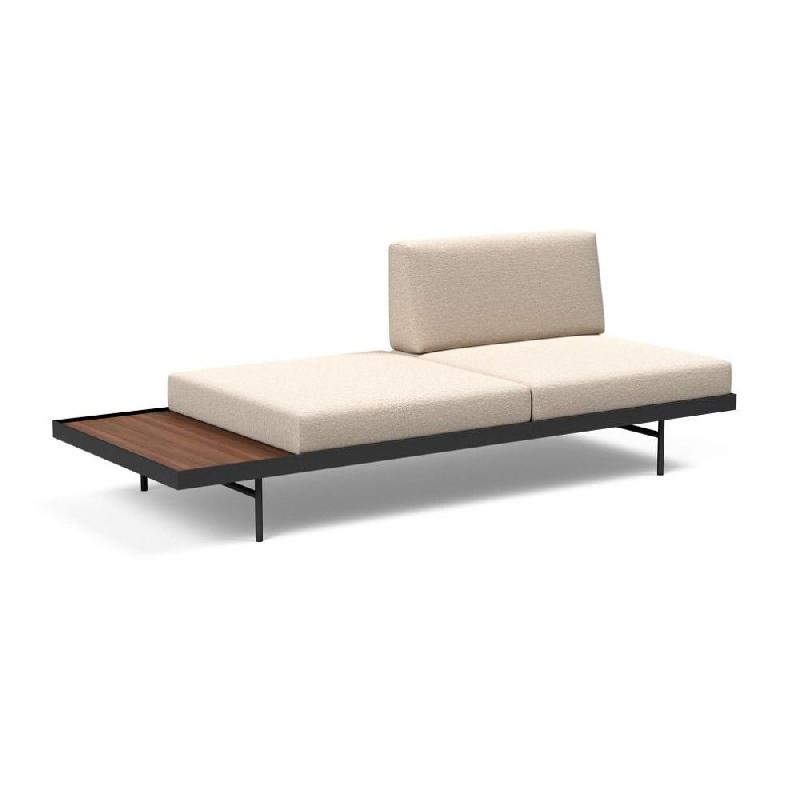 INNOVATION LIVING  CANAPÉ DESIGN PURI CONVERTIBLE LIT 195*80 CM TISSU  ARGUS NATURAL  AVEC TABLE NOYER_0