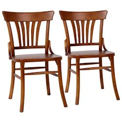 Oviala Business Lot de 2 chaises style scandinave en bois d'orme foncé - Oviala - marron Bois massif 111848_0