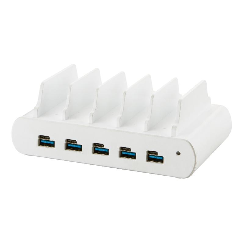 Station de charge 5 ports Dual Charge USB-A/USB-C 150W - blanc_0